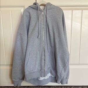 Brandy Melville Gray Zip-Up Hoodie
